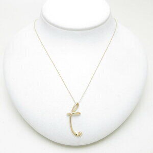 Tiffany Letter Pendant Necklace Yellow Gold Alphabet